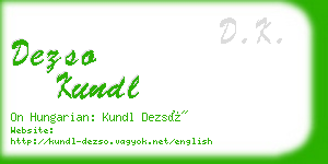 dezso kundl business card